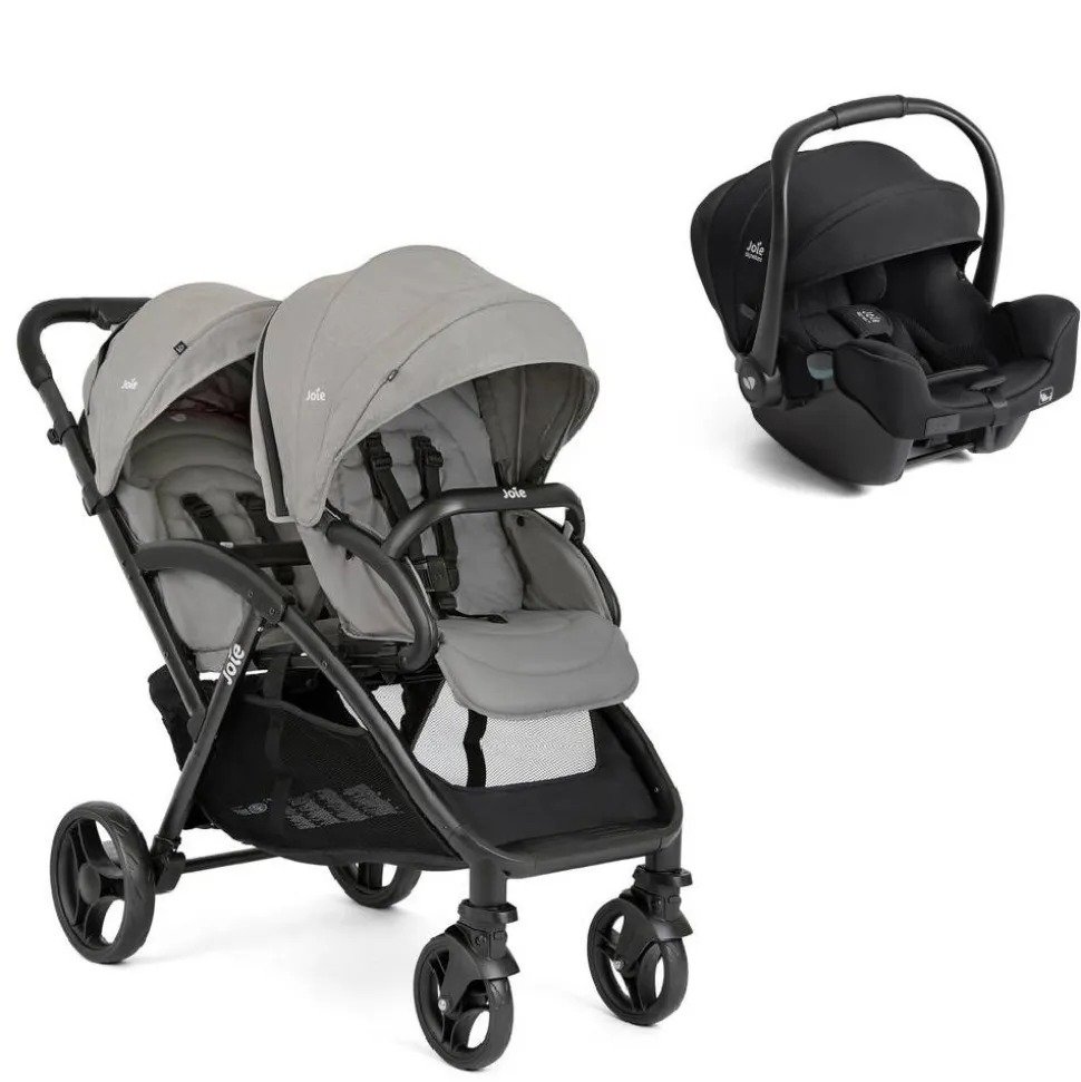 Poussette duo evalite double pebble + siège auto i-starter eclipse