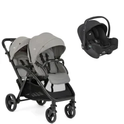 Poussette duo evalite double pebble + siège auto i-snug 2 raven