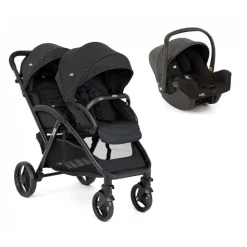 Poussette duo evalite double + siège auto i-snug 2 shale noir