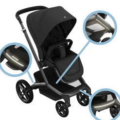 Poussette duo fame + nacelle twillic black