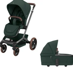 Poussette duo fame + nacelle twillic green