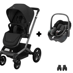 Poussette duo fame + siège auto pebble 360 black