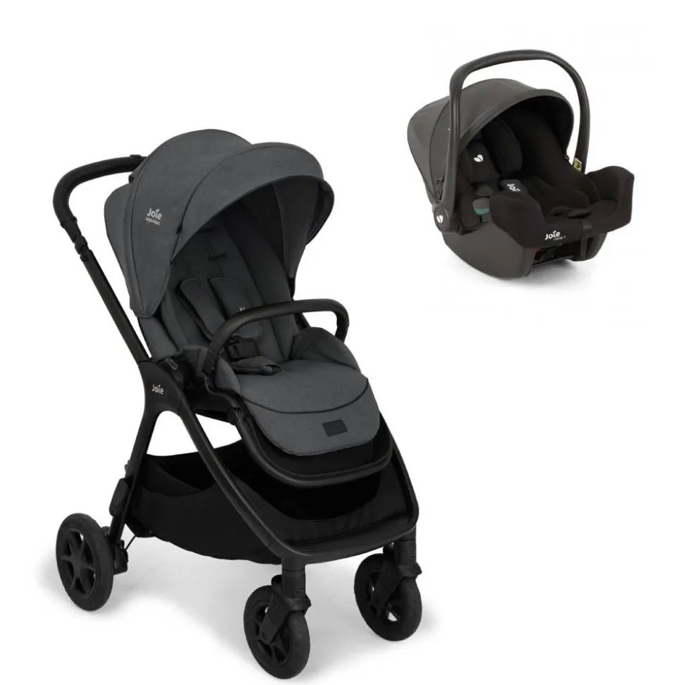 Poussette duo finiti signature ebony gris + siège auto i-snug 2 shale noir