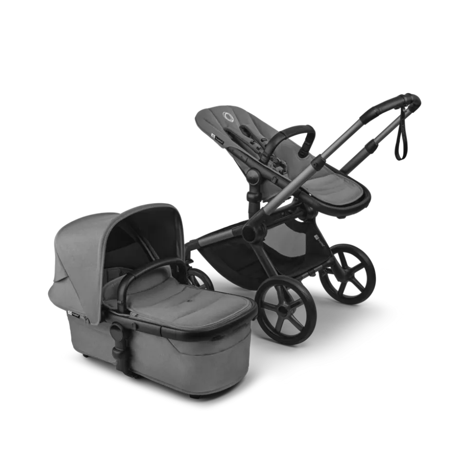 Poussette duo fox 5 tout terrain complète graphite / gris lune