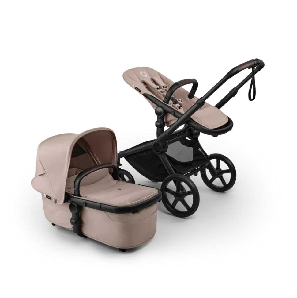 Poussette duo fox 5 tout terrain complète noir / taupe desert chiné