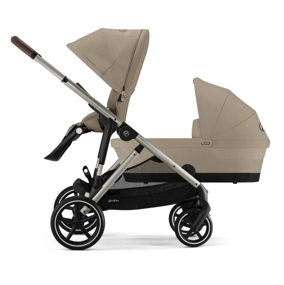 Poussette duo gazelle s almond beige châssis taupe + nacelle