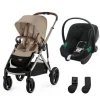 Poussette duo gazelle s almond beige + siège auto aton b2 i-size