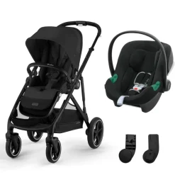 Poussette duo gazelle s moon black + siège auto aton b2 i-size
