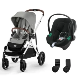 Poussette duo gazelle s stone grey + siège auto aton b2 i-size