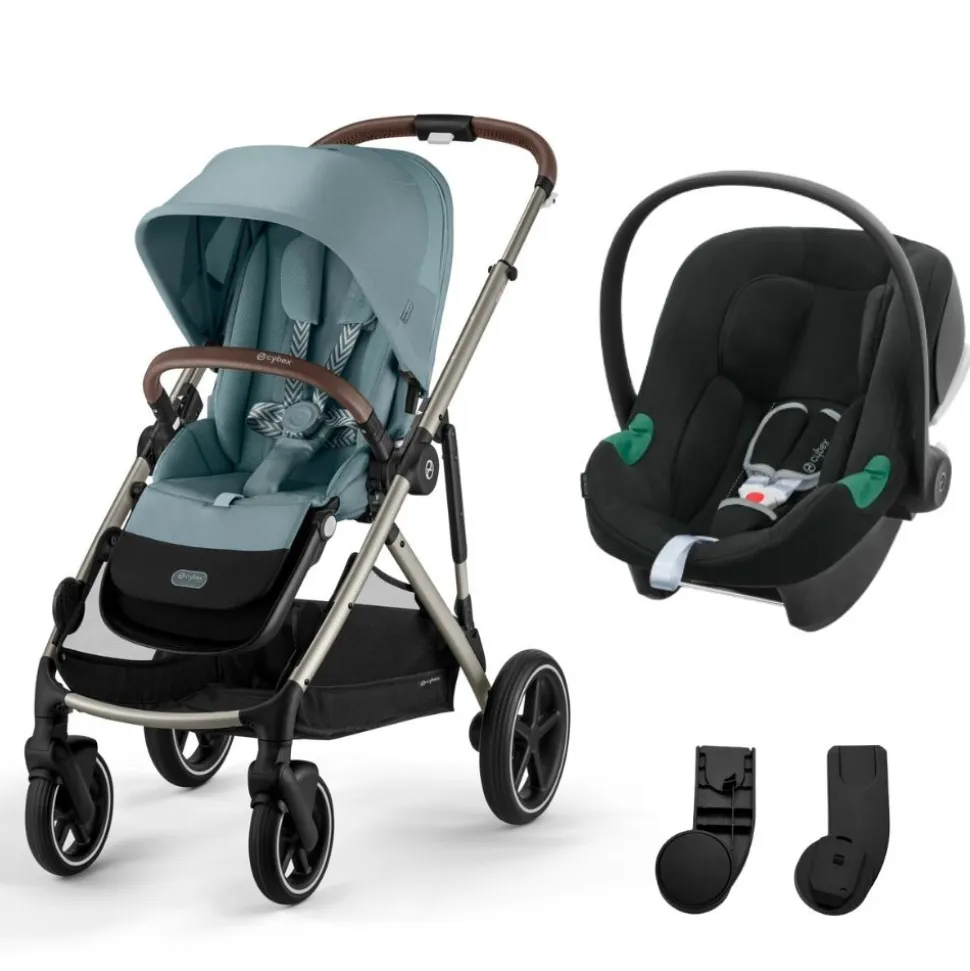 Poussette duo gazelle s stormy blue + siège auto aton b2 i-size