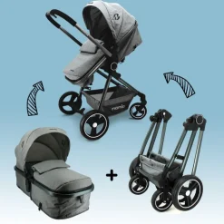 Poussette duo giula gris chiné