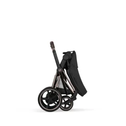 Poussette duo électrique e-priam 3 avec nacelle pliable châssis rosegold sepia black