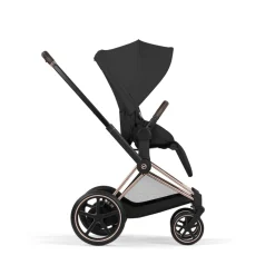 Poussette duo électrique e-priam 3 avec nacelle pliable châssis rosegold sepia black
