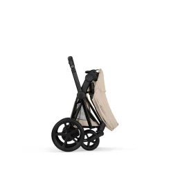 Poussette duo électrique e-priam 3 avec nacelle pliable châssis matt black cozy beige