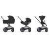 Poussette duo électrique e-priam 3 avec nacelle pliable châssis matt black sepia black