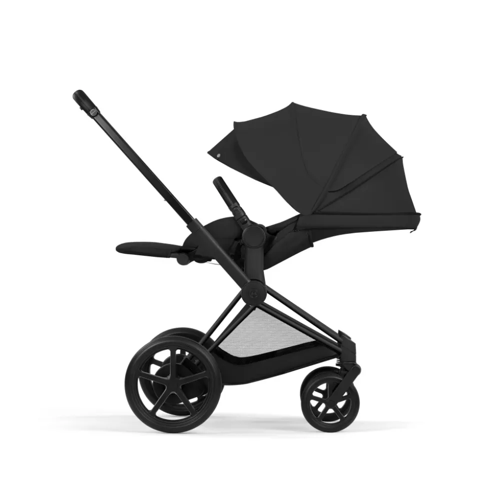 Poussette duo électrique e-priam 3 avec nacelle pliable châssis matt black sepia black