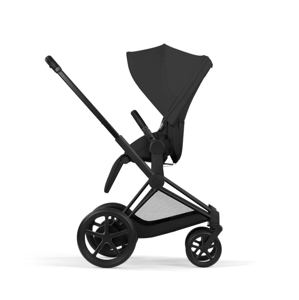 Poussette duo électrique e-priam 3 avec nacelle pliable châssis matt black sepia black