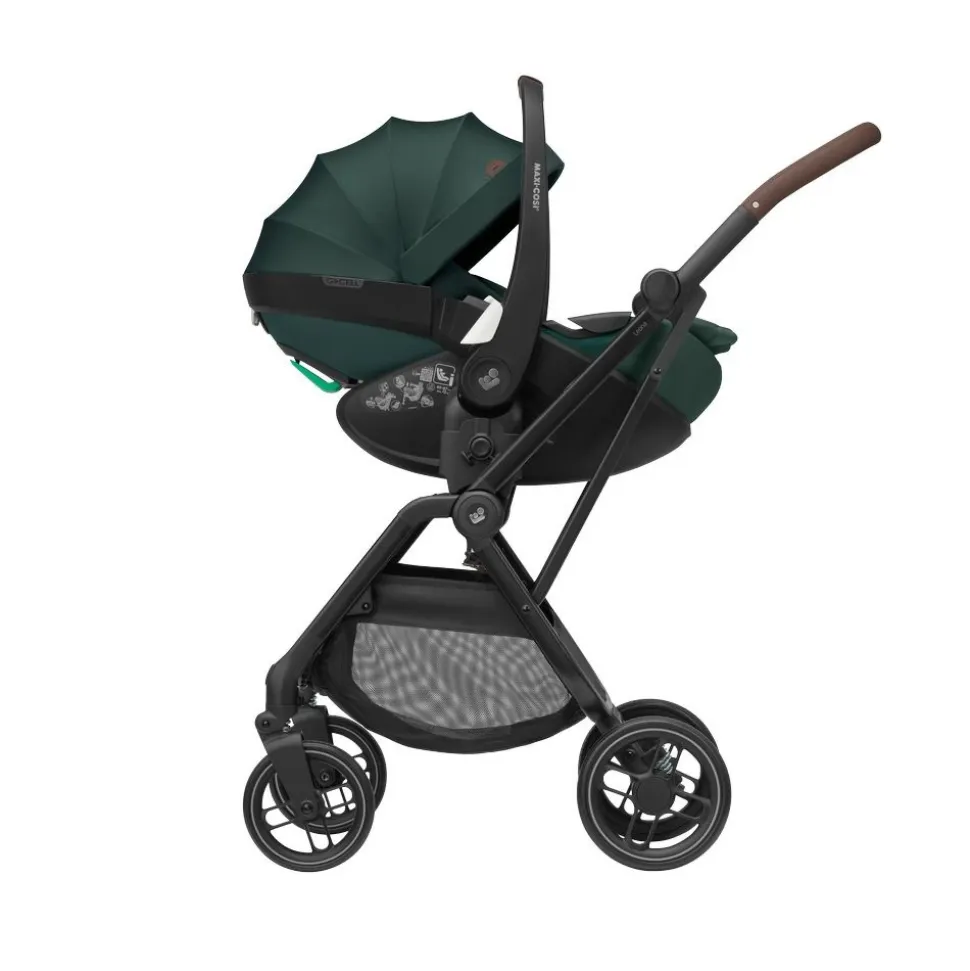 Poussette duo leona 2 + siège auto pebble 360 pro 2 twillic green