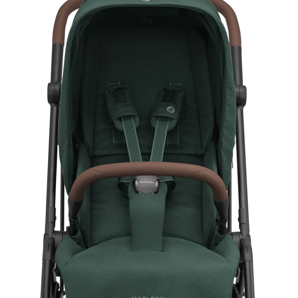Poussette duo leona 2 + siège auto pebble 360 essential green + base familyfix 360