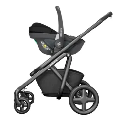 Poussette duo leona 2 + siège auto pebble 360 essential green + base familyfix 360