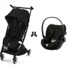 Poussette duo libelle 5 ultra compacte magic black avec siège auto cloud g i-size