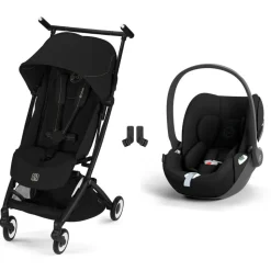 Poussette duo libelle 5 ultra compacte chocolate brown avec siège auto aton b2 i-size