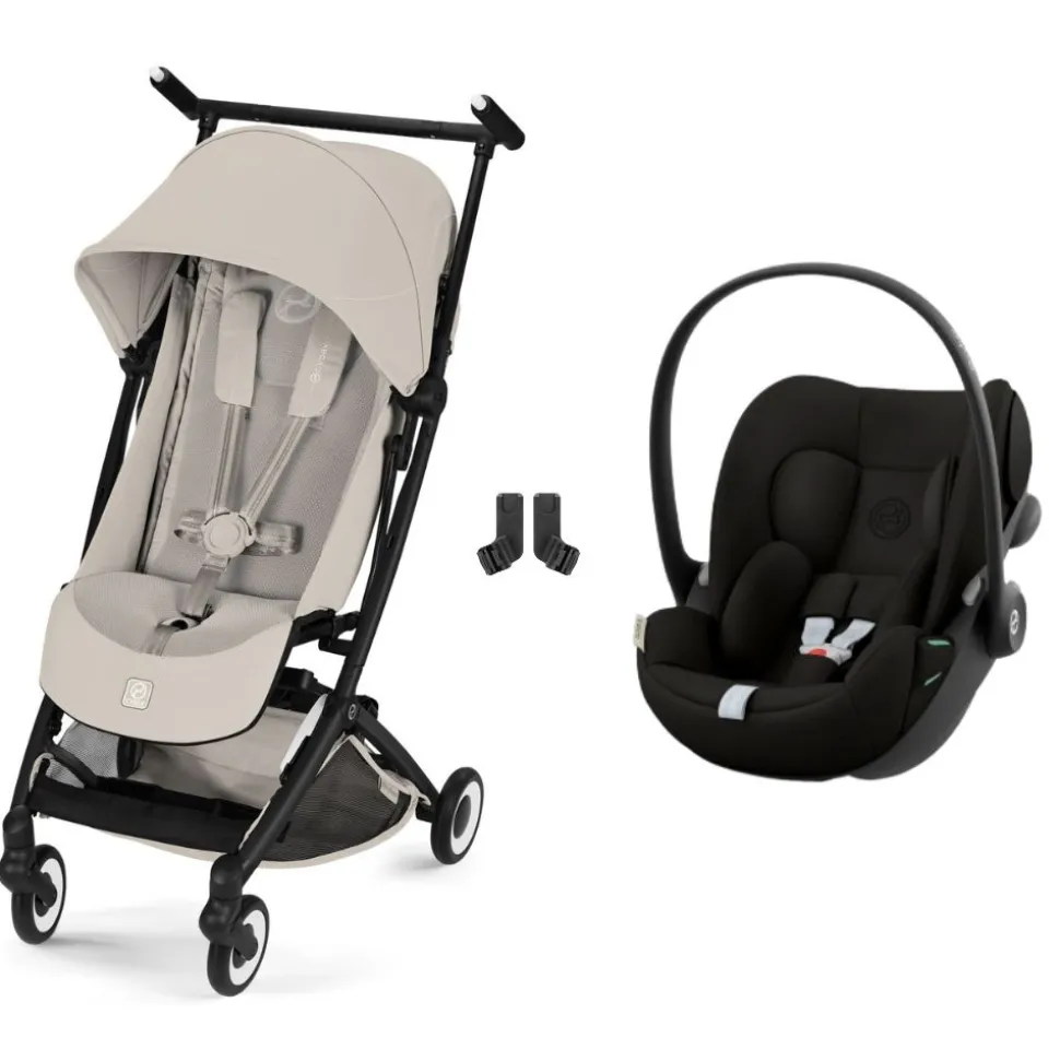 Poussette duo libelle 5 ultra compacte dune grey avec siège auto cloud g i-size