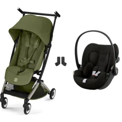 Poussette duo libelle 5 ultra compacte moss green avec siège auto cloud g i-size