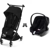 Poussette duo libelle 5 ultra compacte magic black avec siège auto aton b2 i-size