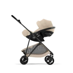 Poussette duo melio carbon 6 almond beige avec siège auto cloud g3 i-size tissu plus