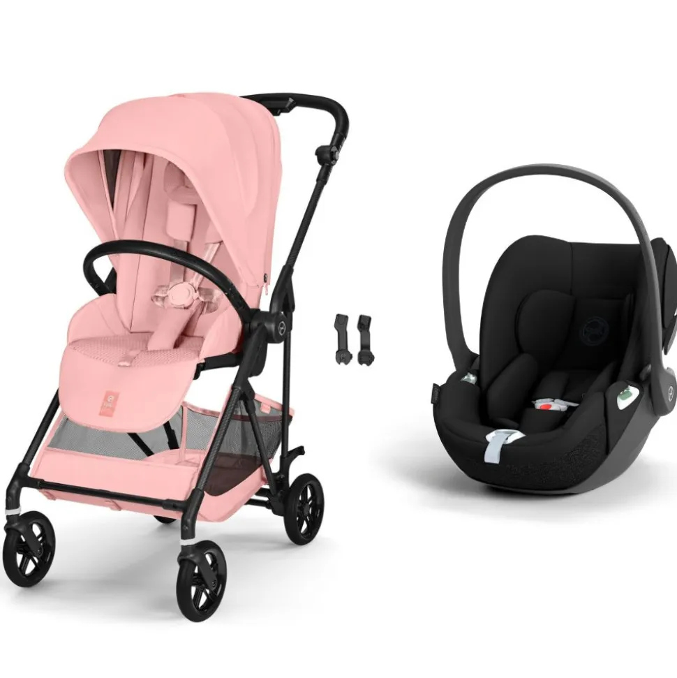 Poussette duo melio carbon 6 candy pink avec siège auto cloud t i-size