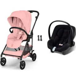 Poussette duo melio carbon 6 candy pink avec siège auto aton b2 i-size