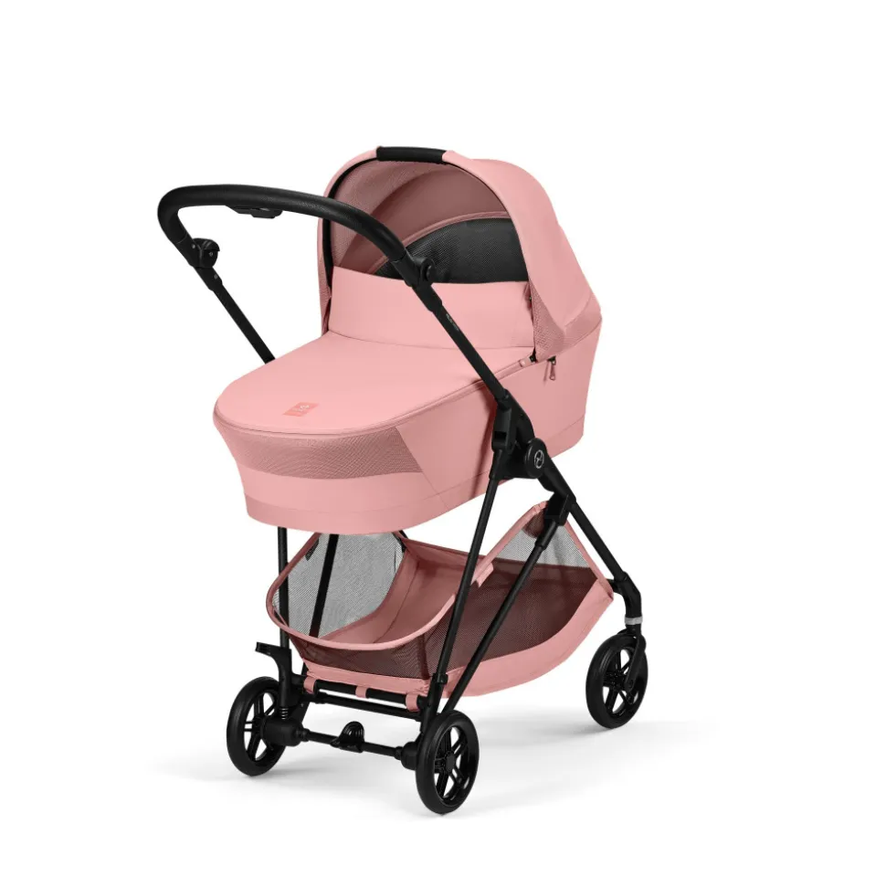 Poussette duo melio carbon 6 candy pink avec nacelle melio cot