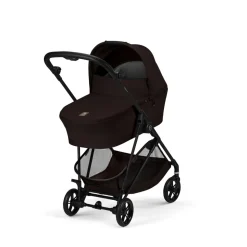 Poussette duo melio carbon 6 chocolate brown avec nacelle melio cot