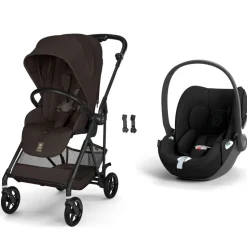 Poussette duo melio carbon 6 chocolate brown avec siège auto cloud t i-size