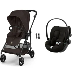Poussette duo melio carbon 6 chocolate brown avec siège auto cloud g i-size