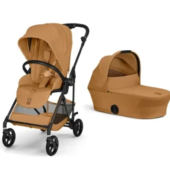 Poussette duo melio carbon 6 cinnamon yellow avec nacelle melio cot