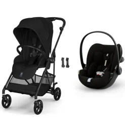 Poussette duo melio carbon 6 magic black avec siège auto cloud g3 i-size tissu plus