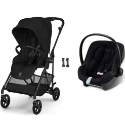 Poussette duo melio carbon 6 magic black avec siège auto aton b2 i-size