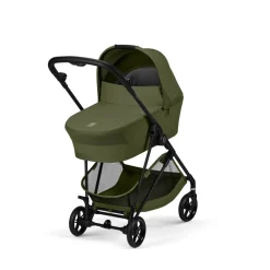 Poussette duo melio carbon 6 moss green avec nacelle melio cot