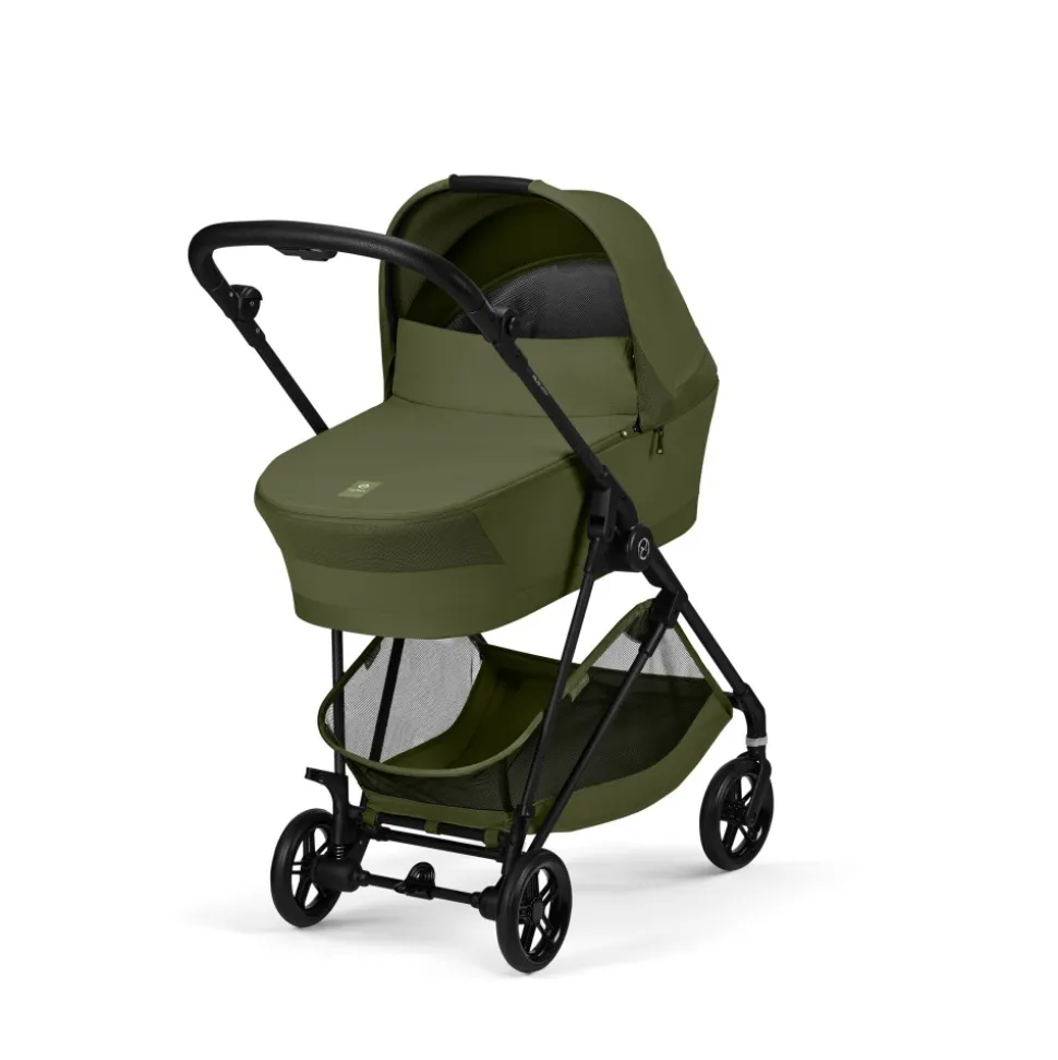 Poussette duo melio carbon 6 moss green avec nacelle melio cot