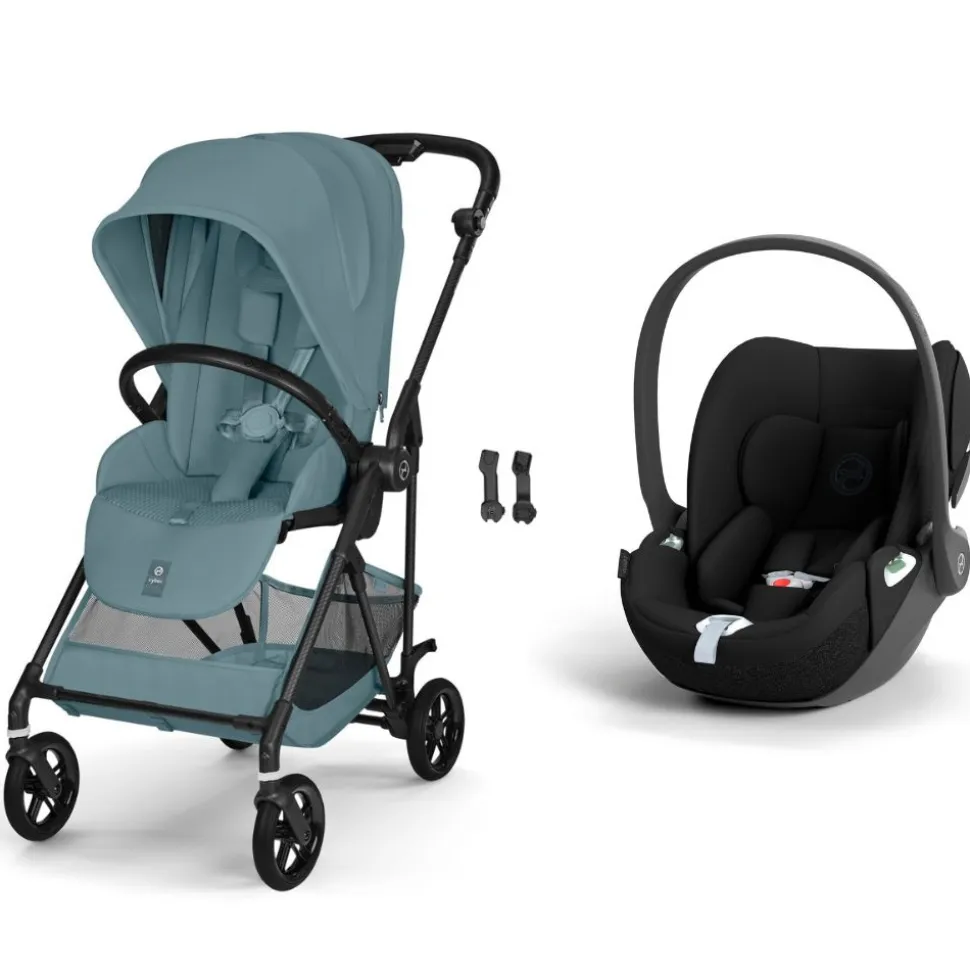 Poussette duo melio carbon 6 stormy blue avec siège auto cloud t i-size