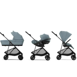 Poussette duo melio carbon stormy blue + cloud t i-size