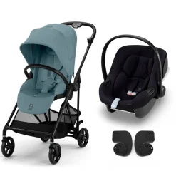 Poussette duo melio carbon stormy blue + aton b2 i-size