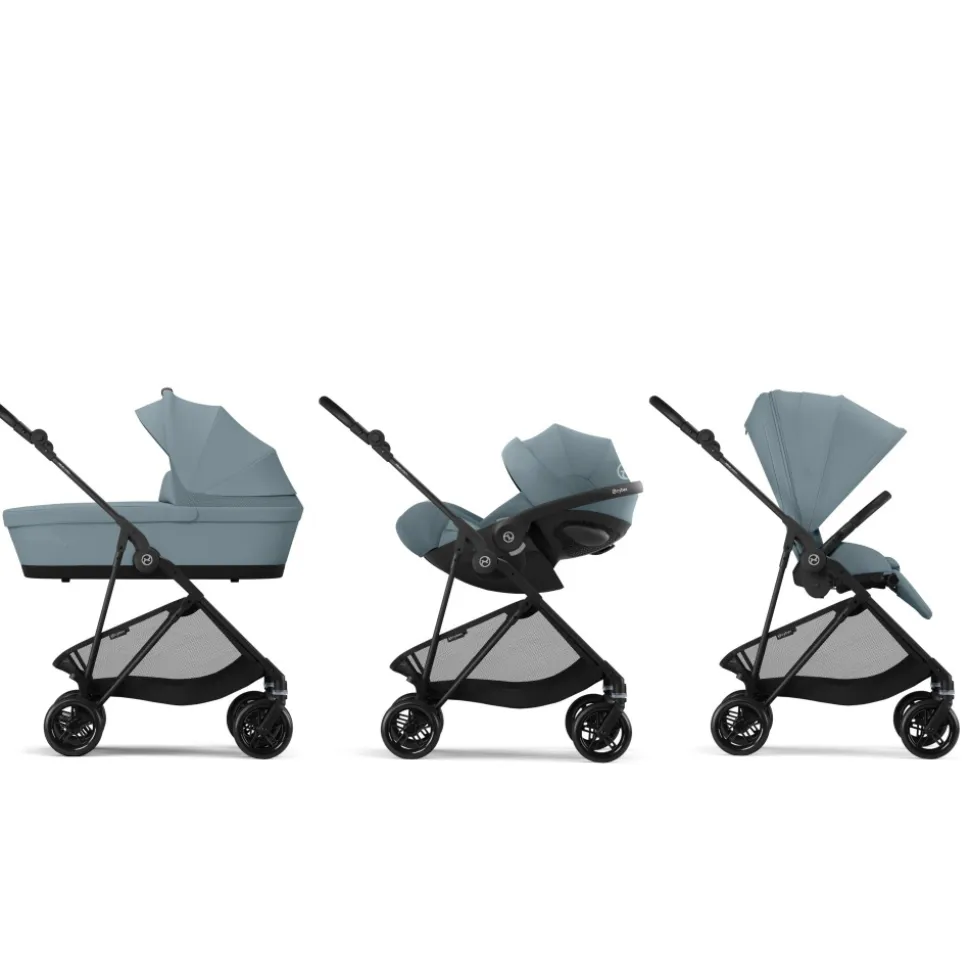 Poussette duo melio carbon stormy blue + aton b2 i-size