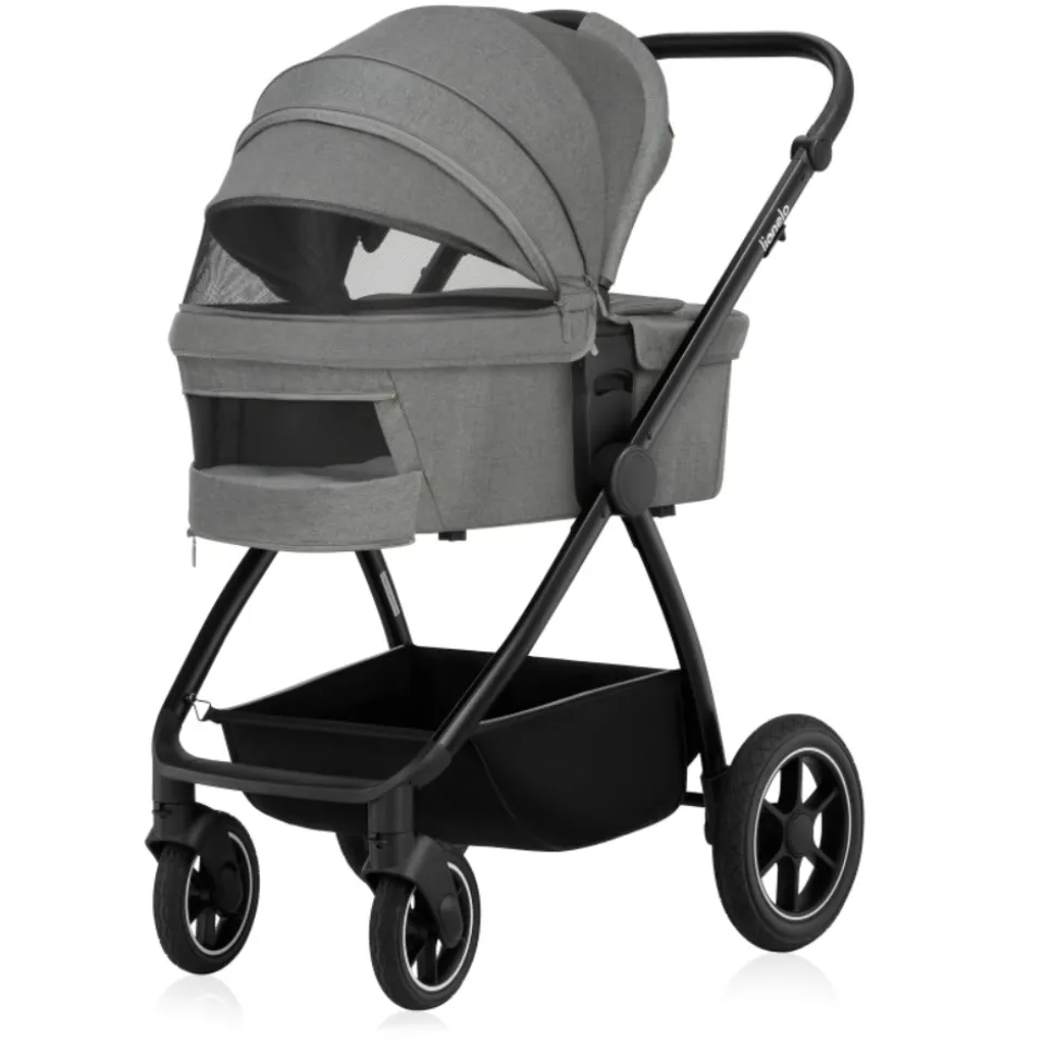 Poussette duo meril + nacelle grey stone