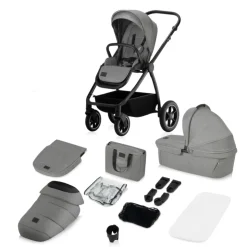 Poussette duo meril + nacelle grey stone