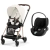Poussette duo mios 3 offf white châssis rose gold + cloud t i-size