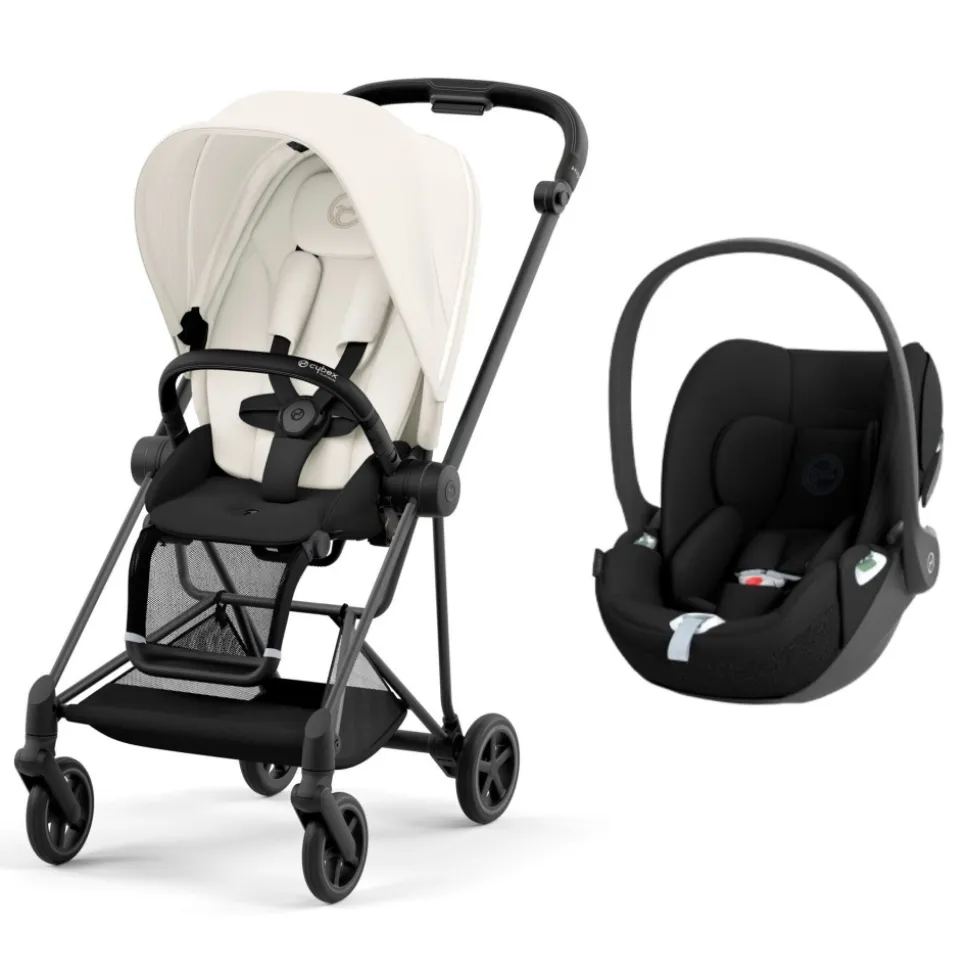 Poussette duo mios 3 off white châssis matt black + cloud t i-size