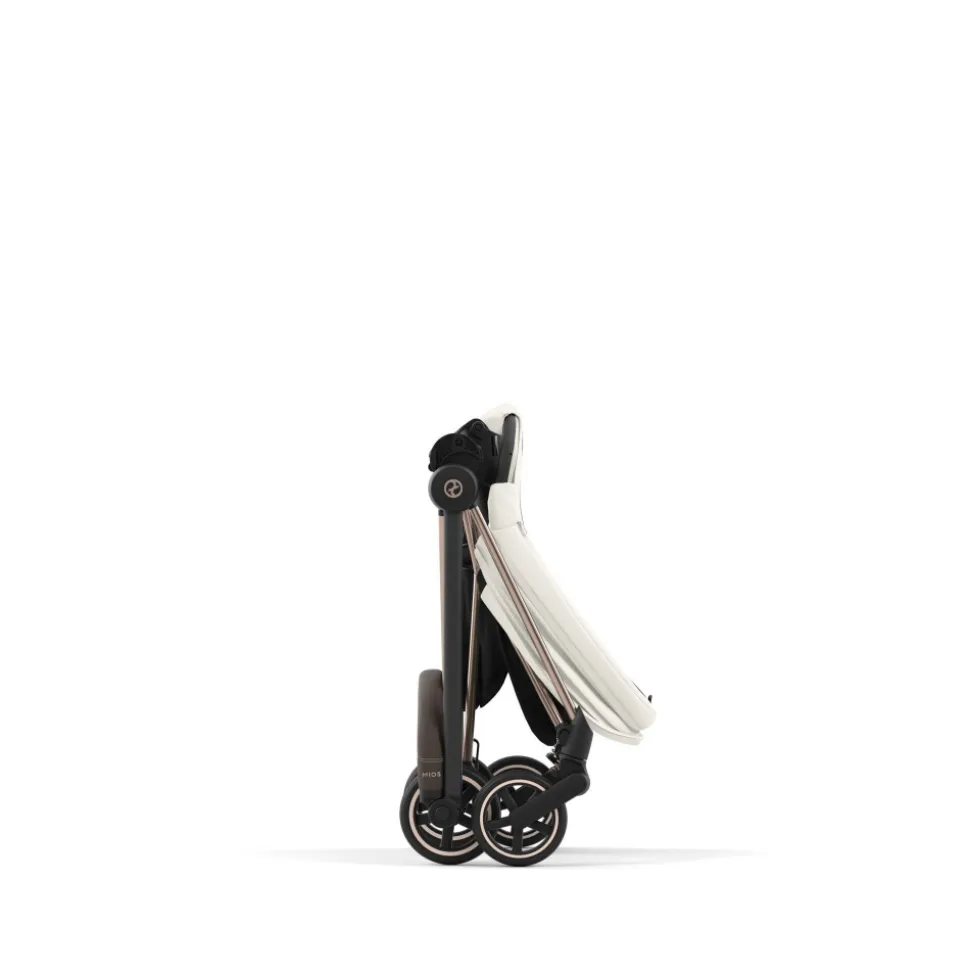 Poussette duo mios 3 off white châssis rose gold + nacelle luxe